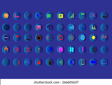 Vector mobile icon sets and backgrounds