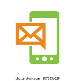 vector Mobile icon with text message - sms, communication icon