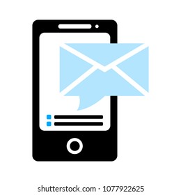 vector Mobile icon with text message - sms, communication icon