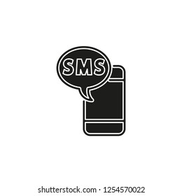 vector Mobile icon with text message - sms, communication icon