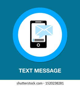 Vector Mobile Icon With Text Message - Sms, Communication Icon