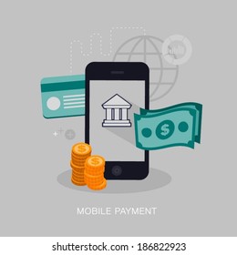 vector mobile payment concept illustration