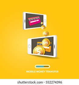 Vector mobile payments concept illustration. Internet banking concept. wireless money transfer.