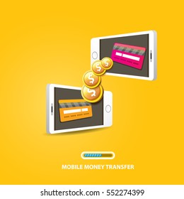 Vector mobile payments concept illustration. Internet banking concept. wireless money transfer.