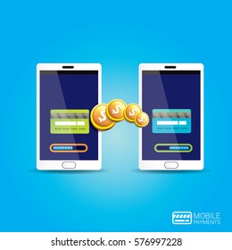 Vector mobile payments concept illustration. Internet banking concept. wireless money transfer.
