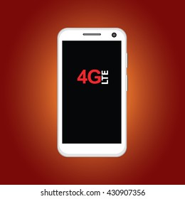 vector of mobile phone with 4g