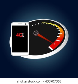 vector of mobile phone with 4g