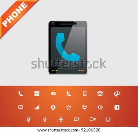 Vector mobile phone applications icon set
