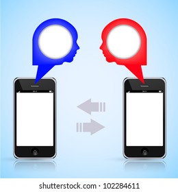 Vector mobile phone call with place for your text or message. Eps10