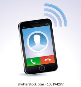 Vector mobile phone calling - touchscreen concept