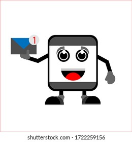 Vector - Mobile Phone Character, bring one message