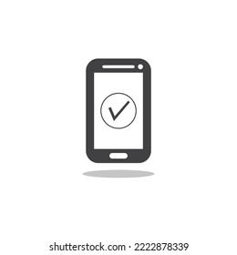 Vector mobile phone icon with checklist Free Vector