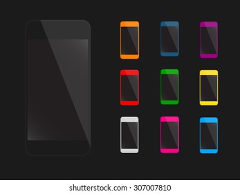 Vector mobile phone icon in colors