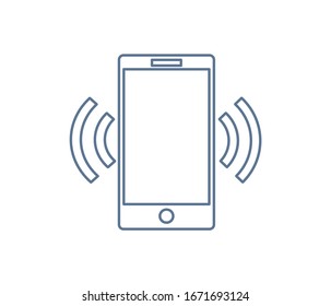 vector mobile phone icon, illustration of a network search symbol on a mobile phone.The image icon of the phone.