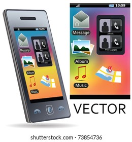 VECTOR Teléfono Móvil Con Iconos