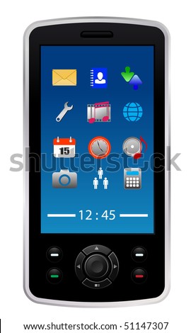 vector mobile phone with icons
