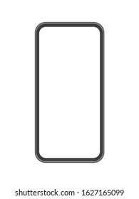 Vector mobile phone mock up isolated on white background with blank screen for advertising, media, apps. Smart phone icon, mock up phone. 10 eps