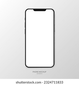 Vector mobile phone mockup. Realistic smartphone. Device mockup template for presentation. Cellphone frame with blank screen