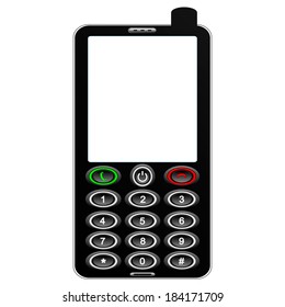 Vector mobile phone on white background.