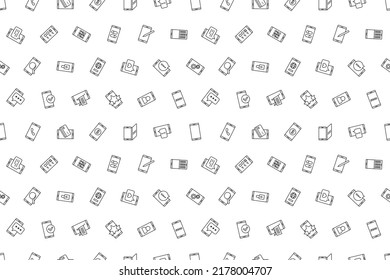 Vector Mobile phone pattern. Smartphone seamless background