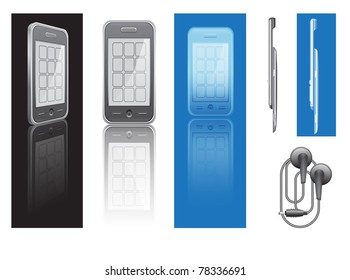 Vector mobile phones and headphones