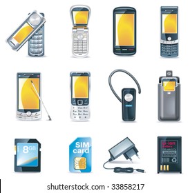 Vector mobile phones icon set