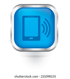 Vector mobile smartphone icon glossy button 
