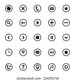 Vector Mobile User Interface Pictograms and Symbols Set