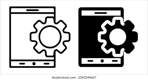 VECTOR MOBILE WEB ICON IN STROKE AND FILL VERSION