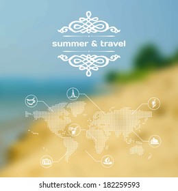 Vector mobile and web interface summer travel theme