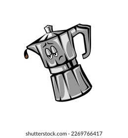 Vector of Moca pouring a coffee