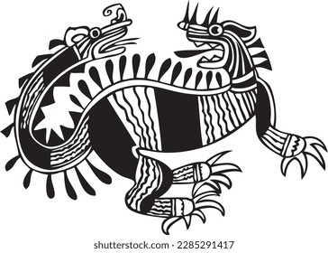 Vector Mochica Dragon silohuette design