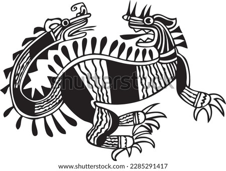 Vector Mochica Dragon silohuette design