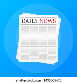 Vector mock up of a blank daily newspaper. Fully editable whole newspaper in clipping mask. Vector stock illustration,