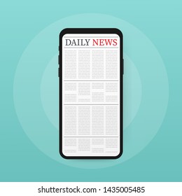 Vector mock up of a blank daily newspaper. Fully editable whole newspaper in clipping mask. Vector stock illustration,