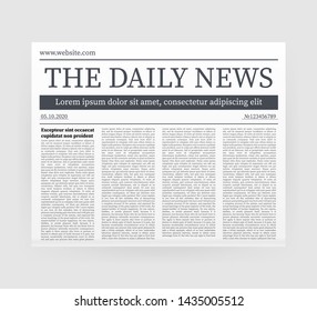 Vector mock up of a blank daily newspaper. Fully editable whole newspaper in clipping mask. Vector stock illustration,