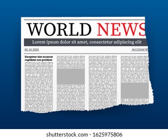 Vector mock up of a blank daily newspaper. Fully editable whole newspaper in clipping mask. Vector illustration