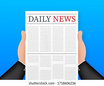 Vector se burla de un periódico en blanco. Diario completo totalmente editable en máscara de recorte. Ilustración de material vectorial