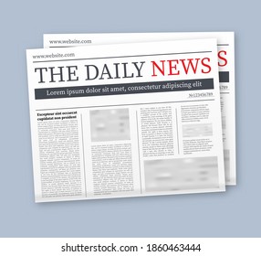 Vector mock up of a blank daily newspaper. Fully editable whole newspaper in clipping mask. Vector stock illustration,