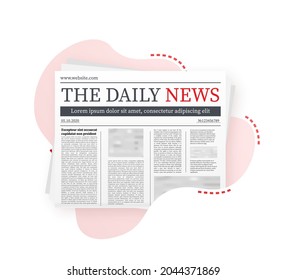 Vector mock up of a blank daily newspaper. Fully editable whole newspaper in clipping mask. Vector stock illustration.