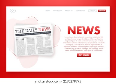 Vector mock up of a blank daily newspaper. Fully editable whole newspaper in clipping mask. Vector stock illustration