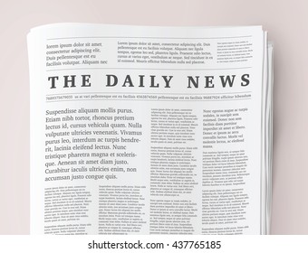 Vector mock up of a blank daily newspaper. Fully editable whole newspaper in clipping mask.
