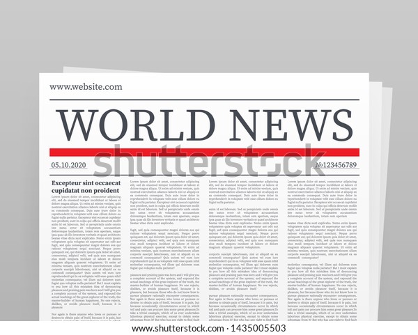 Vector Mock Blank Daily Newspaper Fully Stock Vector (Royalty Free ...