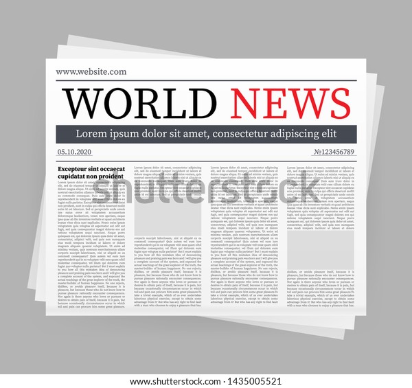 Vector mock\
up of a blank daily newspaper. Fully editable whole newspaper in\
clipping mask. Vector stock\
illustration,