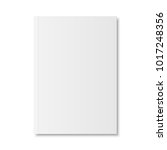 Vector mock up of book or magazine white blank cover isolated. Closed vertical magazine, brochure, booklet, copybook or notebook template on white background. 3d illustration.