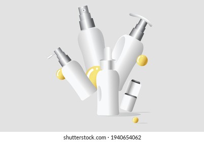 Vector Mock up  bottle  object 