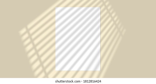 Vector mock up shadow overlay effect. Transparent soft light and shadows from window. Mockup of transparent window shadow and natural lightning