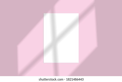 Vector mock up shadow overlay effect. Transparent soft light and shadows from window. Transparent window shadow and natural lightning