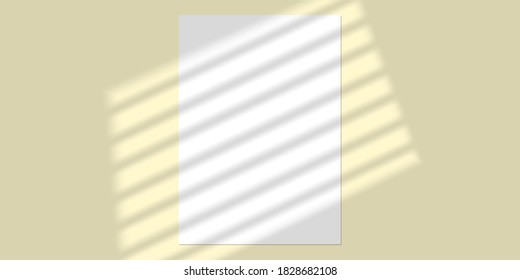 Vector mock up shadow overlay effect. Transparent soft light and shadows from window. Transparent window shadow and natural lightning