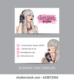vector mock up of sound store business card. EPS